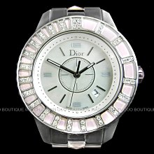 金鐸精品~2012 CHRISTIAN DIOR CD 迪奧 CHRISTAL系列 34mm珍珠母貝面 石英女用鑽錶