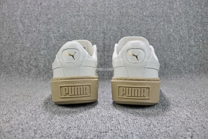 Puma Basket Platform 米白 漆皮 增高松糕 滑板鞋 女鞋 363314-05