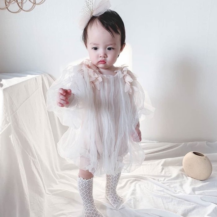 韓國代購同款2022夏季新款紗裙ins熱賣寶寶包屁衣嬰幼兒爬服【寶寶爬行服】