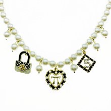 韓國 水鑽 愛心 蝴蝶結 包包 數字 5 珍珠 造型 項鍊