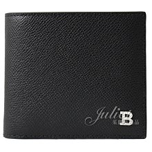 【茱麗葉精品】全新精品 BALLY 6301153 BYIE 金屬LOGO牛皮4卡零錢短夾.黑 現貨