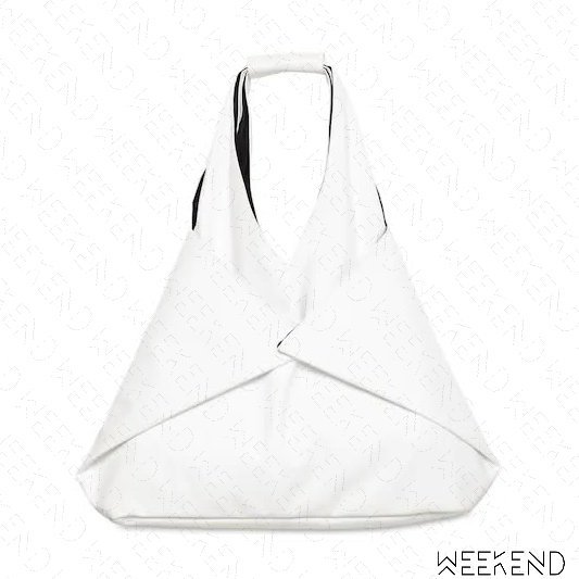 【WEEKEND】 MM6 MAISON MARGIELA Japanese Leather 中款 仿皮革 托特包 白色