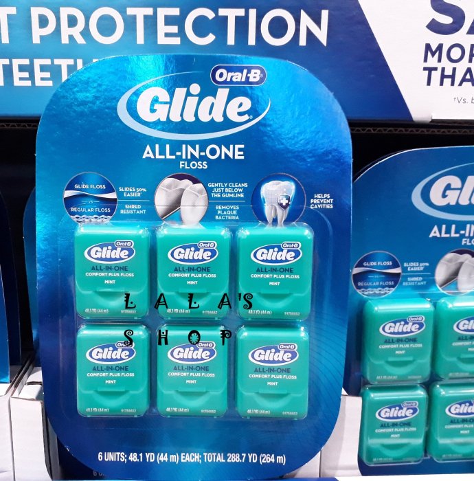 ORAL-B Glide 歐樂B 清潔舒適牙線 薄荷口味 44公尺*6入 COSTCO 好市多代購