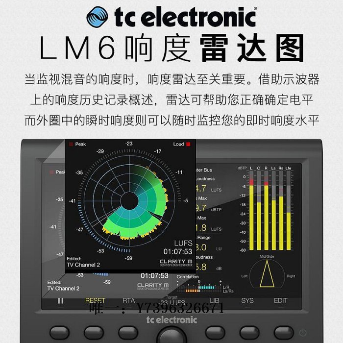 影音設備TC ELECTRONIC CLARITY M STEREO立體聲 5.1聲道頻譜分析音量表頭