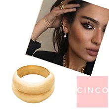 CINCO 葡萄牙精品 LANG RINGS 925純銀鑲24K金 雙層圓形寬版戒指