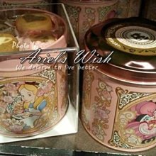 Ariel's  Wish-東京迪士尼愛麗絲Alice粉色時鐘兔子妙妙貓笑笑貓剪鐵盒茶包罐收納盒收納罐咖啡罐最後一個空盒