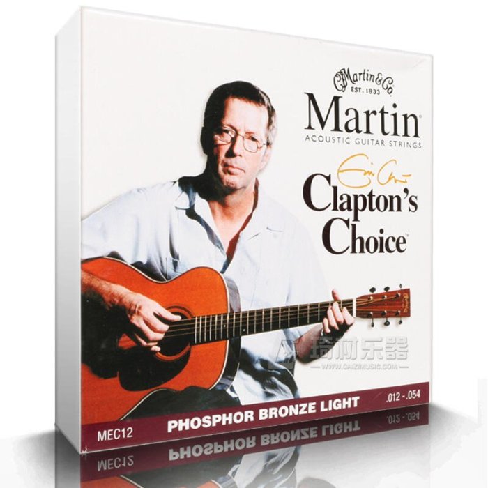 【臺灣優質樂器】馬丁 Martin MEC12 克萊普頓簽名 民謠吉他弦 木琴弦
