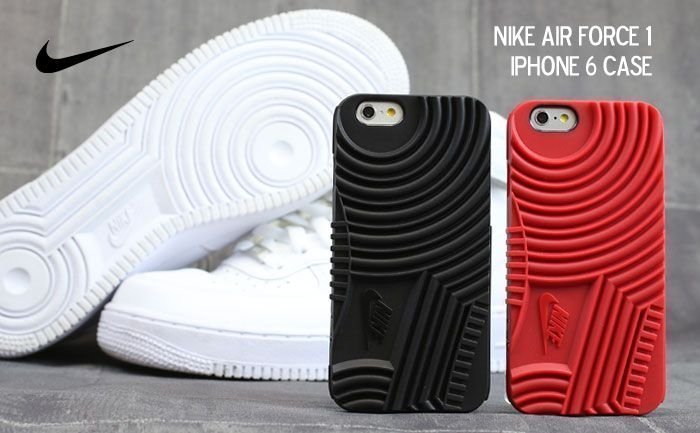 南 2015 6月 NIKE AIR FORCE 1 IPHONE 6 CASE  黑 紅 鞋底 手機殼 手機套 保護殼