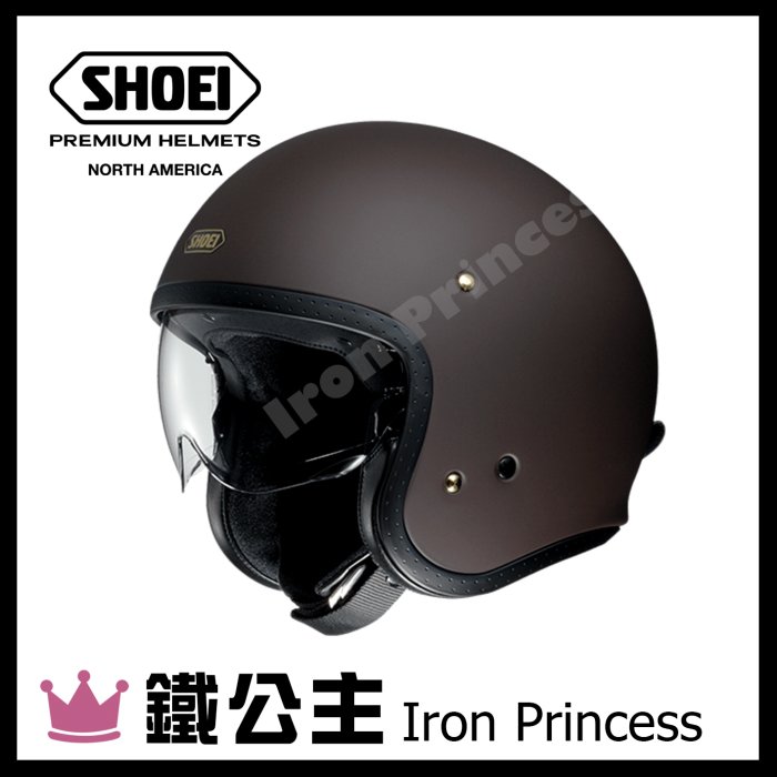 【鐵公主騎士部品】日本 SHOEI J-O 霧銀3/4罩 安全帽 時尚 復古 嬉皮 哈雷 偉士 凱旋 可掀內鏡片 咖啡