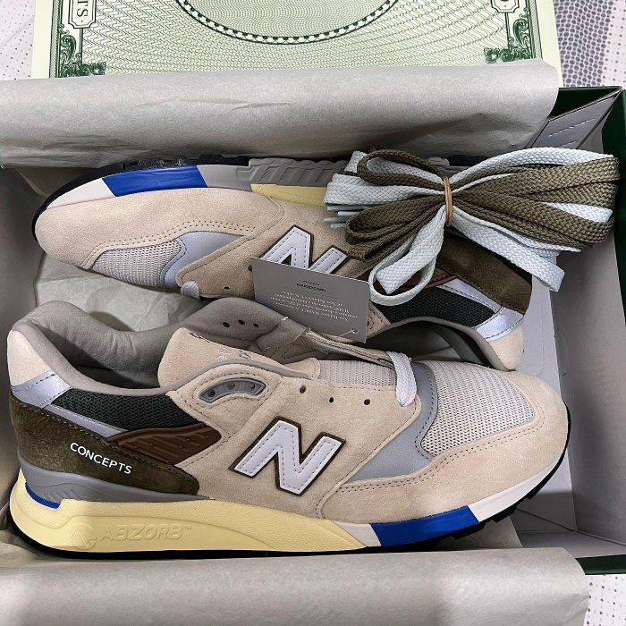 CONCEPTS X NEW BALANCE MADE IN USA 998 C-NOTE (SEA SALT/COVERT GREEN) US10