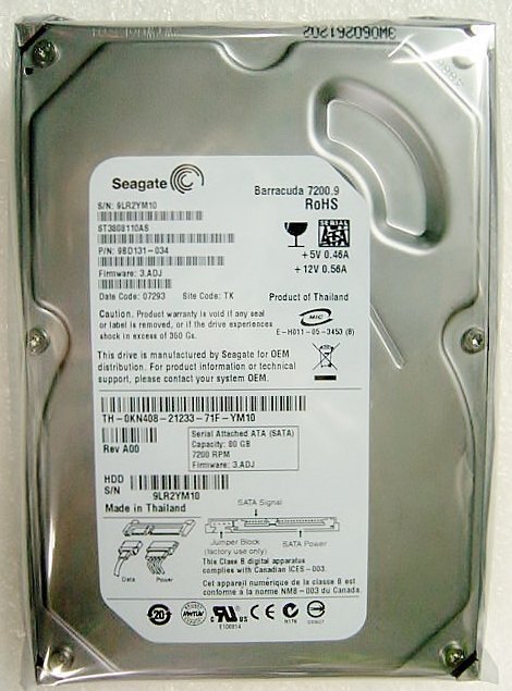 保固1年【小劉硬碟批發】全新庫存有靜電袋WD Hitachi Seagate 3.5吋80G SATA7200轉電腦硬碟