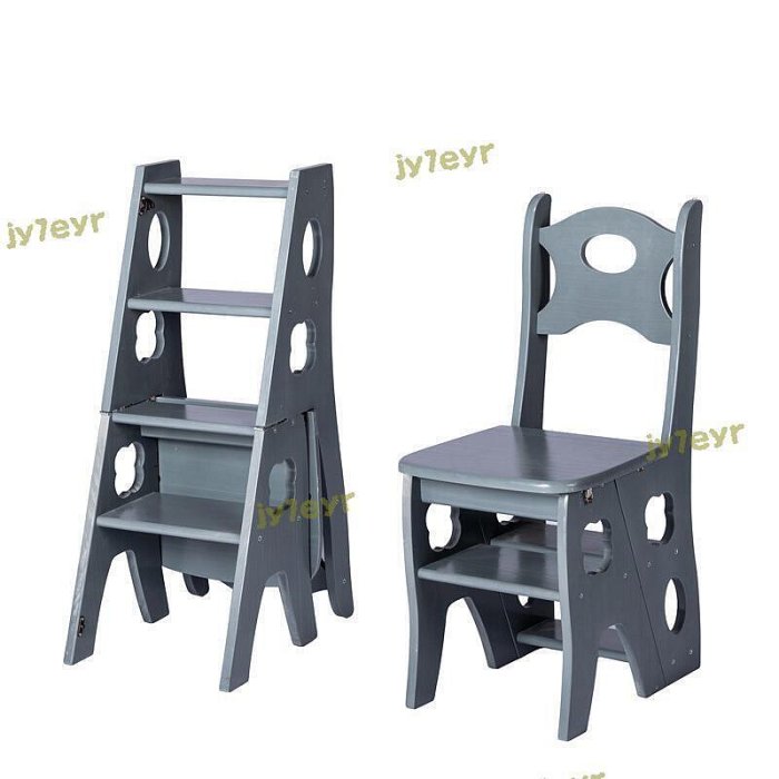 橡膠木實木梯凳收納登高臺階楠竹子梯椅子多功能摺疊家用四步樓梯    最