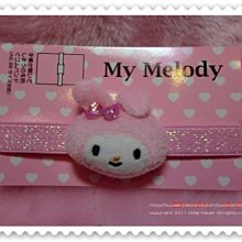 ♥小花花日本精品♥Hello Kitty Melody 美樂蒂棉質立體頭+粉色金蔥彈性帶 綁書帶