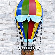 立體鐵藝熱氣球壁飾 大型彩色半圓熱氣球牆壁掛式 38*73公分美式鄉村風 工藝品牆壁掛飾品裝飾品【歐舍傢居】