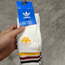 南🔥2022 10月 ADIDAS ADICOLOR 中筒襪 小腿襪 三葉草 三條線 3雙入 男女 白黑 HM2740