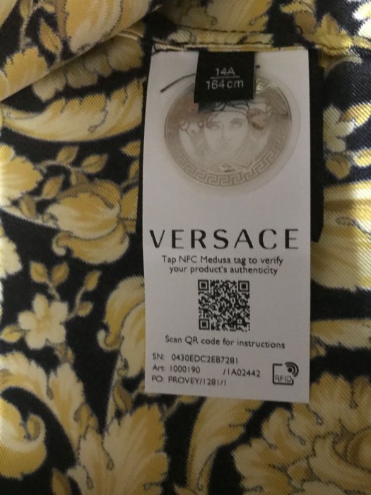 Versace 凡賽斯 經典巴洛克100%真絲襯衫（降價10900）