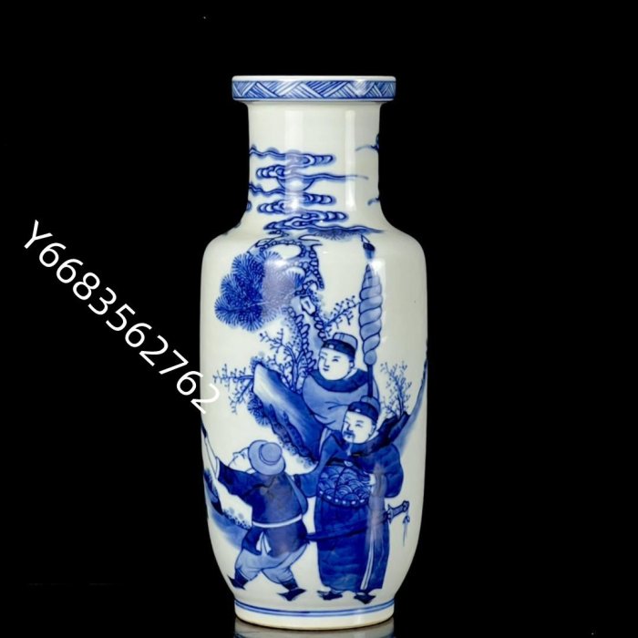 2024新款中国陶瓷◆「 清◆ 青花五龍紋棒槌瓶◆ 」極細工 唐物 中国美術 文房 古玩 清