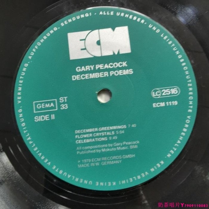 Gary Peacock December Poems 爵士樂 黑膠唱片LPˇ奶茶唱片