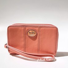 就愛精品店❤️ COACH 專櫃款橘色皮革馬車款橫式手拿小包  #61648