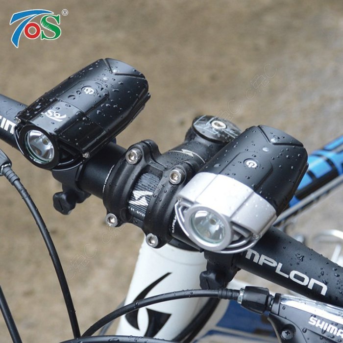 Tos-自行車鋁合金頭盔燈：XML2極光單車燈、USB充電手電筒、安全帽頭燈、防水腳踏車前燈非INFINI I-263P