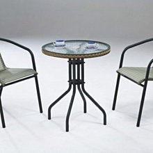 [家事達] 台灣OA-527-5/6 休閒玻璃圓桌+蘋果休閒椅組 餐桌椅組 特價