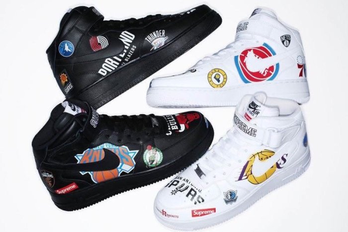 Cheers】 SUPREME NIKE NBA AIR FORCE 1 MID 黑白聯名限量款球隊