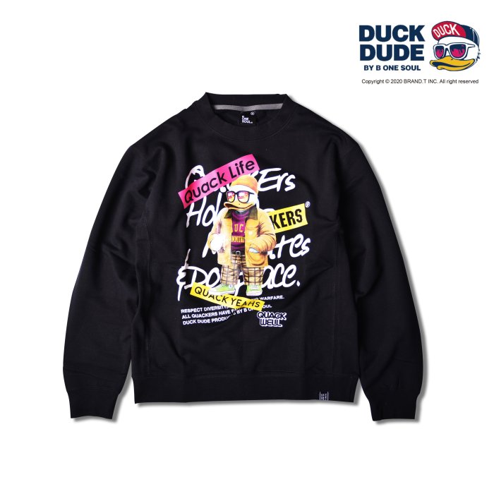 【Brand T】免運 達酷鴨 DUCK DUDE DUDE CREW 站立*鴨子*LOGO*大學T*衛衣*3色