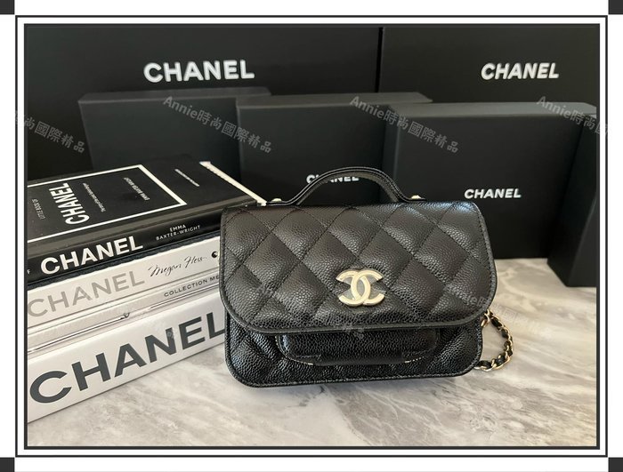 ☆ Annie 時尚國際精品 ☆CHANEL 爆款 MINI 黑色郵差包 AP2914 *預購