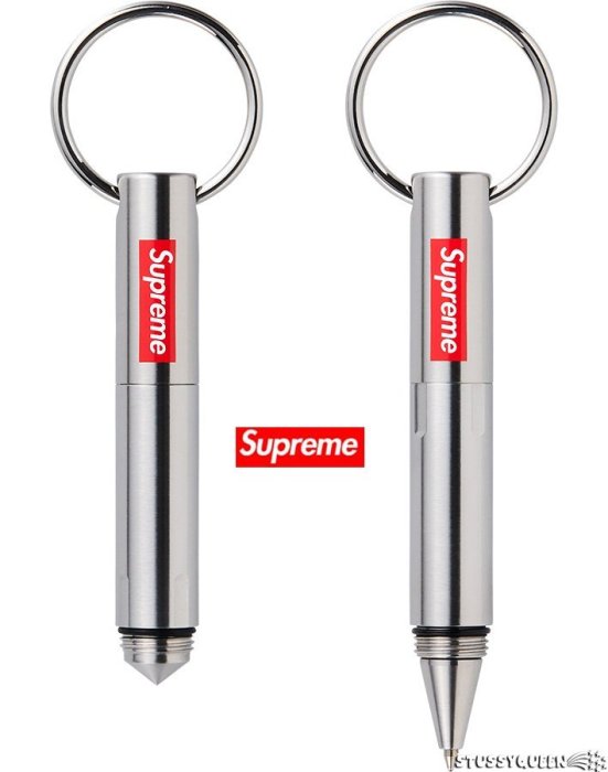 【超搶手】全新正品2016 SS 春夏 最新 Supreme Keychain Pen 不銹鋼 鑰匙圈 吊飾 隨身筆