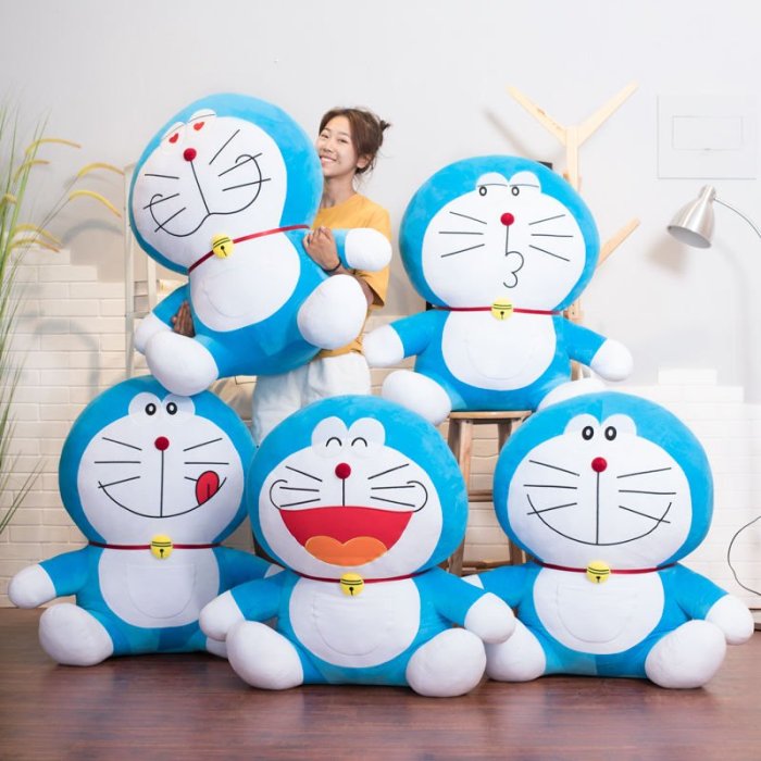 公仔哆啦A夢毛絨玩具叮當貓公仔布娃娃機器貓玩偶藍胖子抱枕生日禮物