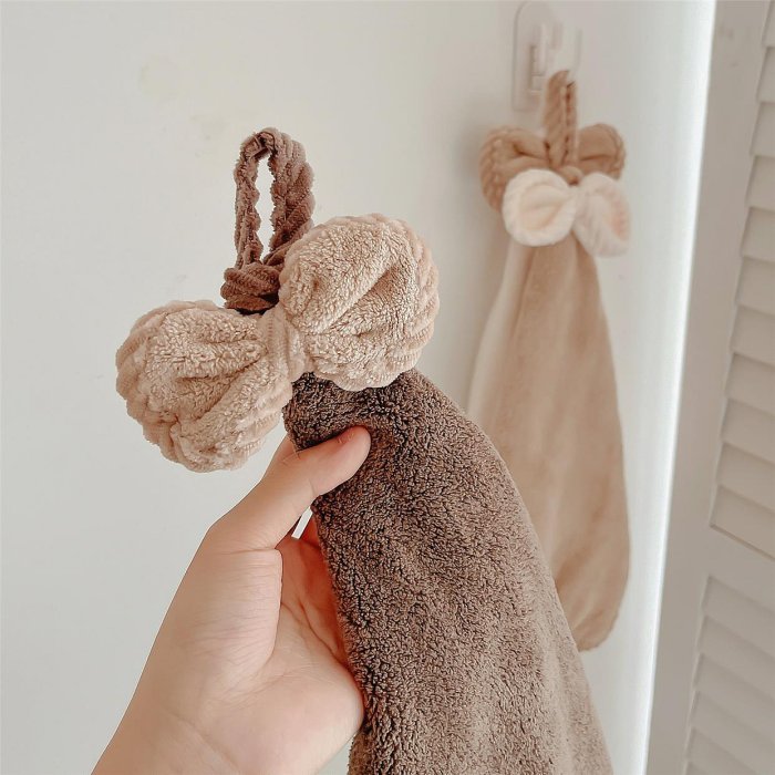 檫手毛巾掛式擦手巾吸水不掉毛方巾擦手布家用衛生間加厚速干兒童