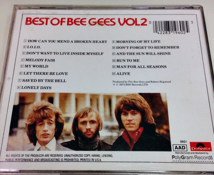 懷音閣】Bee Gees, 早期精選Vol2, 寶麗金1973年原版CD, 非常稀有, 90