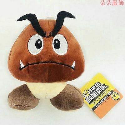 【限時下殺】Goomba 毛絨毛絨玩具超級馬里奧兄弟。毛絨動物娃娃棕色蘑菇娃娃