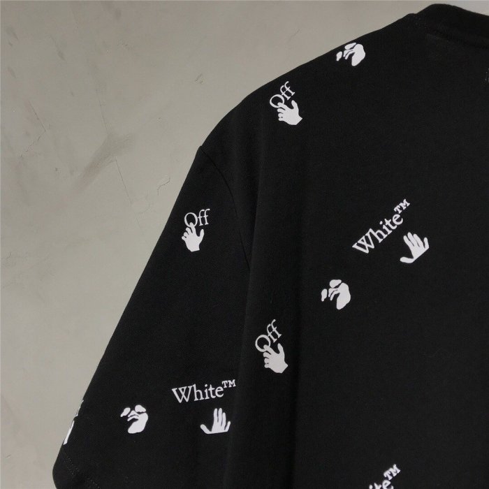 『RP精品』OFF-WHITE 新款2021SS OW 滿印滿版英文LOGO 黑色 短袖T恤 短TEE