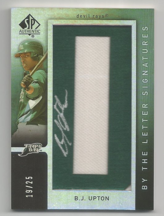 【MBC】B.J. Upton 2007 Upper Deck PATCH-AUTO 低限量亮面簽名卡 19/25