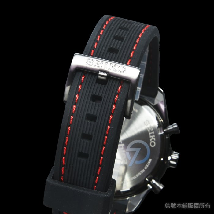 【柒號本舖】SEIKO精工太陽能三眼計時膠帶錶-IP黑 # SSC777P1 V176-0BH0C