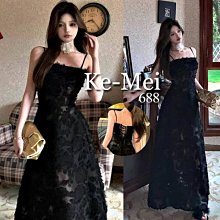 克妹Ke-Mei【AT84342】Goddess女神宴會高級感羽毛蕾絲收腰美背長洋裝