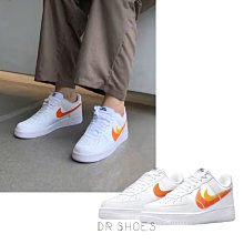 【Dr.Shoes 】NIKE AIR FORCE 1 07 白橘 噴漆 雙勾 AF1 休閒鞋 男鞋FJ4228-100