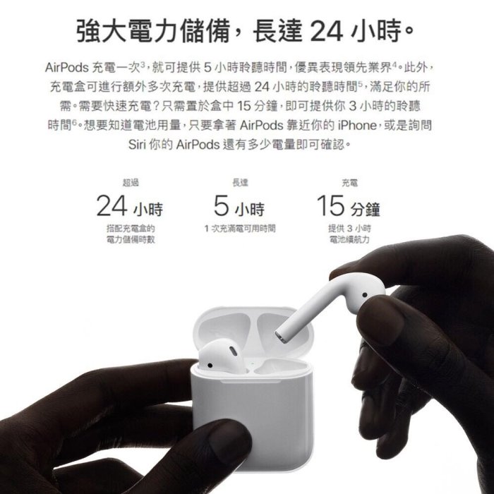 ~~天緯通訊~~ AirPods -二代 蘋果藍芽耳機 全新台灣公司貨 一年保固 現貨 (非無線充電板)