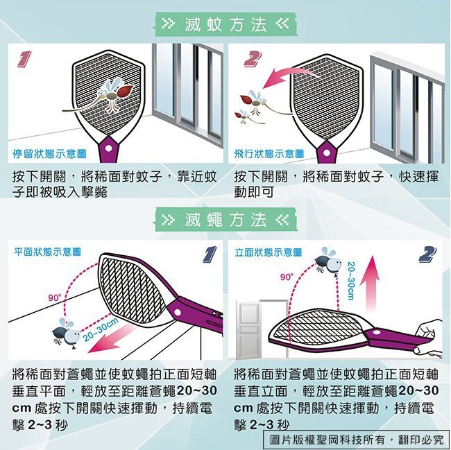 電池式智能吸捕電蚊蠅拍(MZ-08)超強電壓(7000V) 附LED照明燈-【便利網】