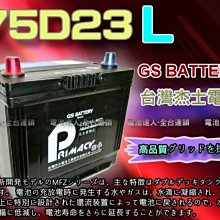 【台南 電池達人】杰士 GS 統力電池 75D23L 電瓶適用55D23L CROLLA K5 K7 K9 LANCER