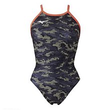 MIZUNO EXER SUITS 女泳衣 連身中叉泳衣 日本製 N2MAA77193 黑x綠橘【iSport愛運動】