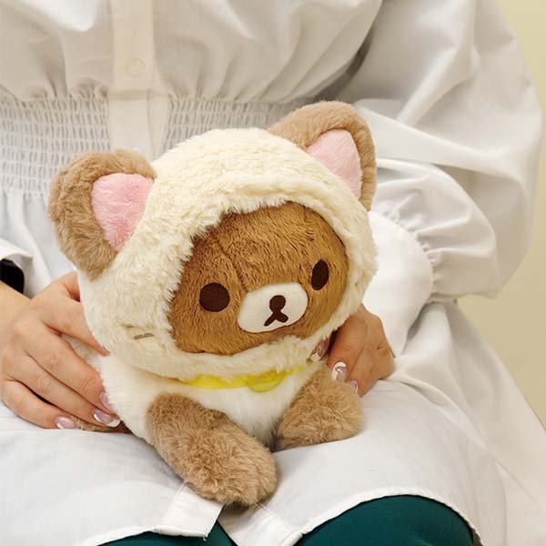 (現貨在台)日本正品Rilakkuma 拉拉熊 懶懶熊 San-X 絨毛 娃娃 抱枕 公仔 布偶 貓咪 趴坐 蜜茶熊款