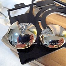 Little Ting Store:德國古董珠寶婚禮晚宴施華洛世奇埃及豔后白鑽V排鑽圈圈貼耳夾式耳環耳夾