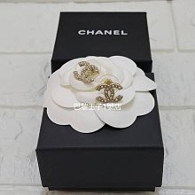 【巴黎王子1號店】《CHANEL》香奈兒 ABB317 金色 雙C Logo 花朵 水鑽 墜飾 耳環~預購