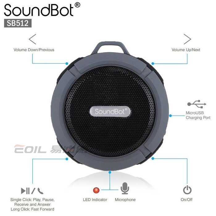 【易油網】SoundBot SB512 美國原廠聲霸 藍牙喇叭 防震防摔 防水藍牙