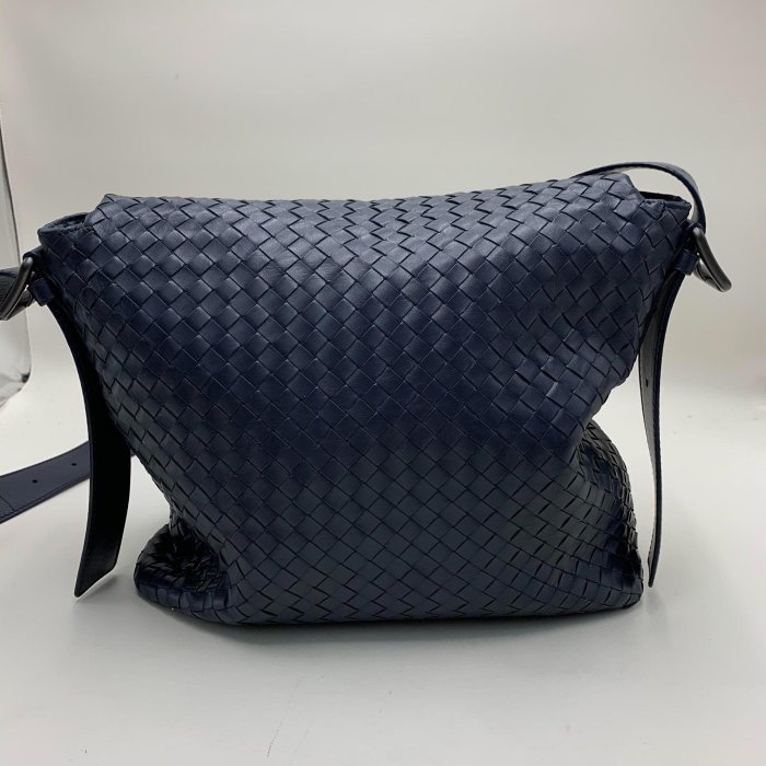 BV 郵差包 98新 A級 BOTTEGA VENETA/葆蝶家/BV 箱包-斜挎包/斜挎包 現代 30*28*7 藍色 牛皮 防塵袋