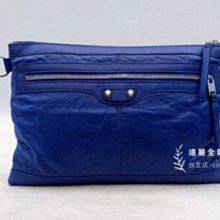 A9338 balenciaga 巴黎世家藍色手拿包 (遠麗精品 台北店)