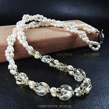 珍珠林~珍珠水晶項鍊~天然淡水珍珠與天然白水晶組合~僅此一組# 095