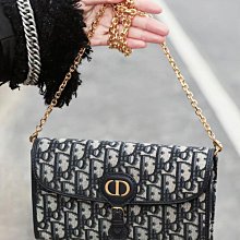 Dior 迪奧 DIOR BOBBY 橫向鏈帶小袋藍色 Dior Oblique 緹花 現貨 專櫃 $64000